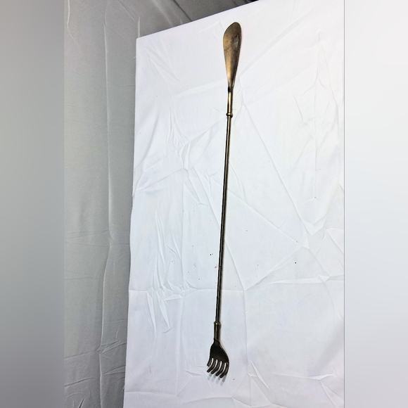 Other - Vintage Solid Brass Collectible 22" Long Hand-Shaped Backscratcher and Shoehorn